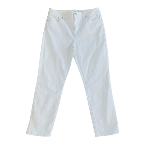 Chico's Denim - Women’s Jeans White Cotton Jeans Chico's So Slimming Girlfriend Cropped Jeans